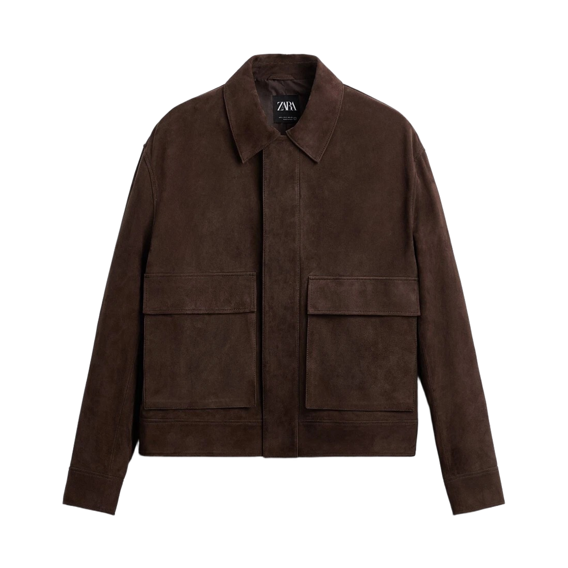 자라 100% 스웨이드 레더 자켓 초콜릿(Zara 100% Suede Leather Jacket Chocolate) - 1
