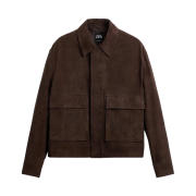 Zara 100% Suede Leather Jacket Chocolate