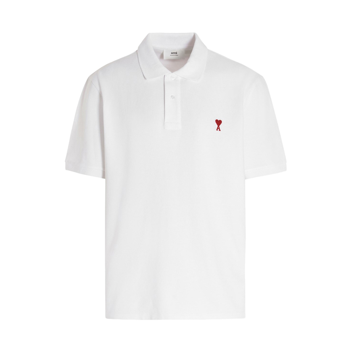 [17% 쿠폰] 아미 스몰 하트 로고 폴로 셔츠 화이트([17% 쿠폰] AMI de Coeur Polo Shirt White) - 1