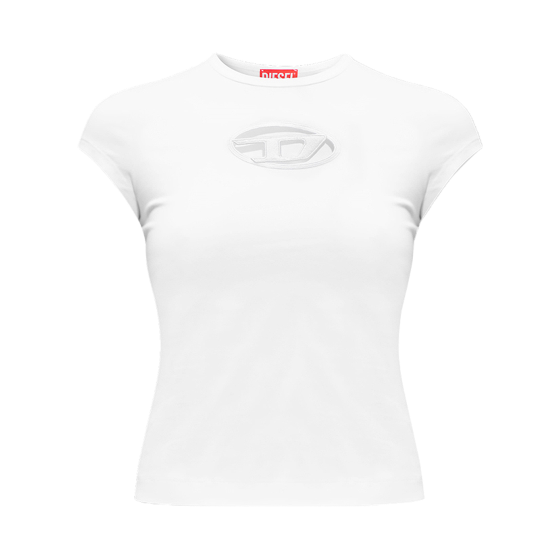 [17% 쿠폰] (W) 디젤 t-안지 피카부 로고 티셔츠 화이트([17% 쿠폰] (W) Diesel T-Angie Peekaboo Logo T-Shirt White) - 1