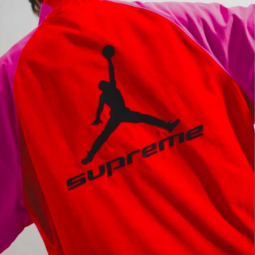 Supreme x Jordan Track Jacket Pink - 26SS 착용 스타일 - 5