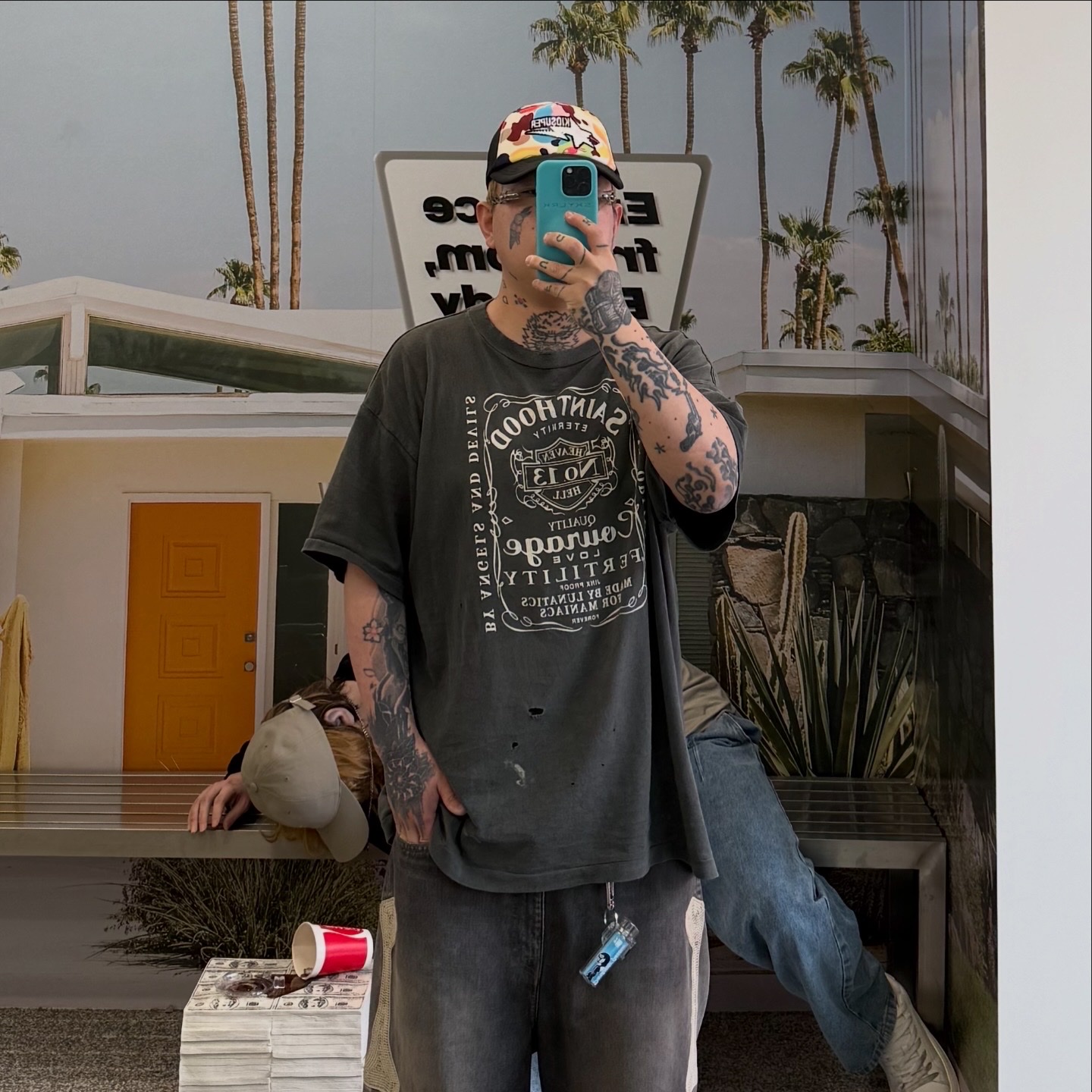 Our Legacy Above Shirt Penumbra Check Sheercoat Linen, Vans x Satoshi Nakamoto OTW Era 95 Gems Black 착용 스타일 - 2