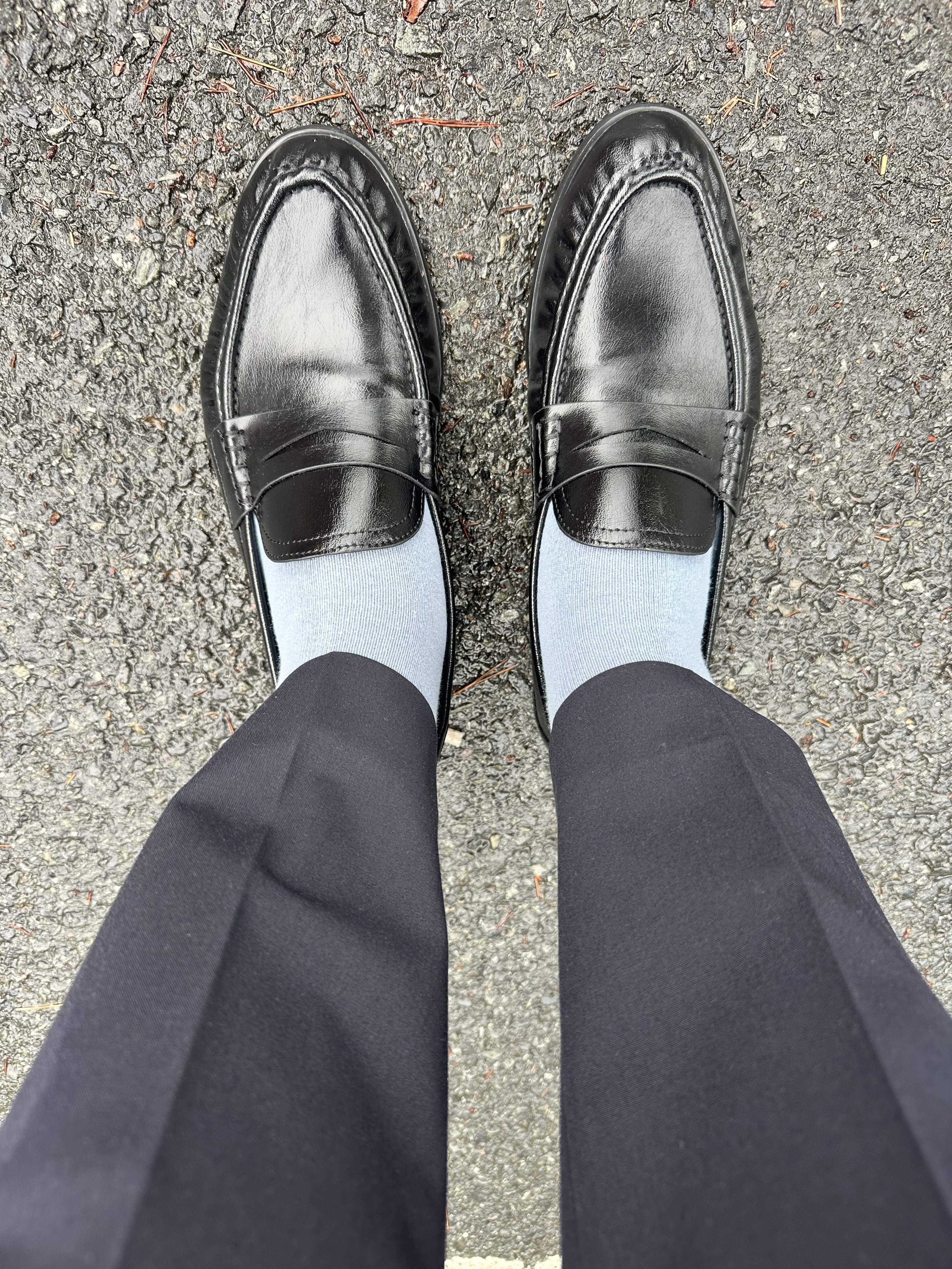 (W) Zara Soft Gathered Loafer Black 착용 스타일