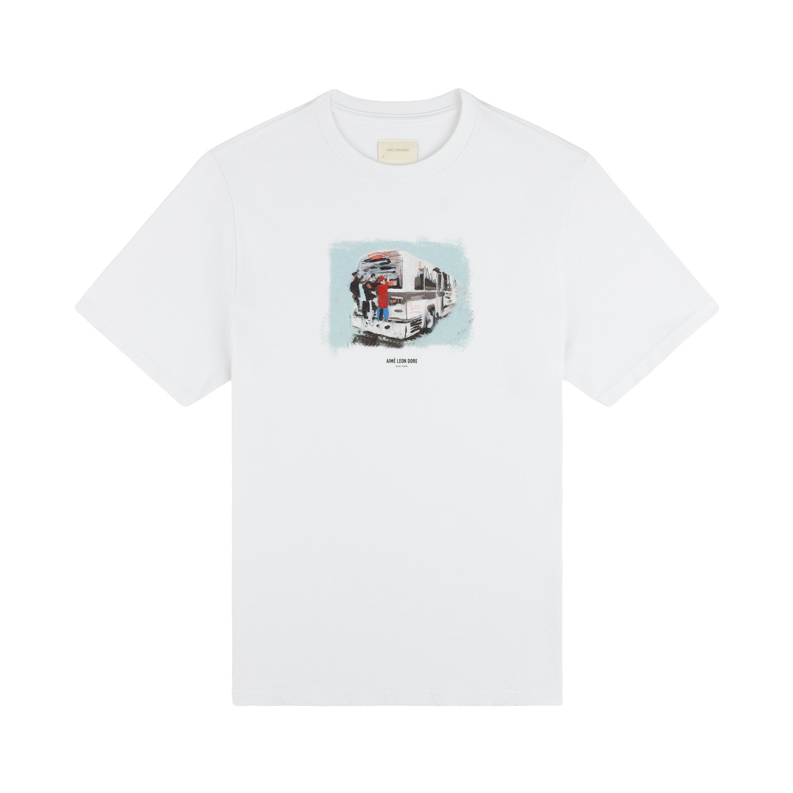 - Aime Leon Dore Mesaikos Commuter T-Shirt Bright White