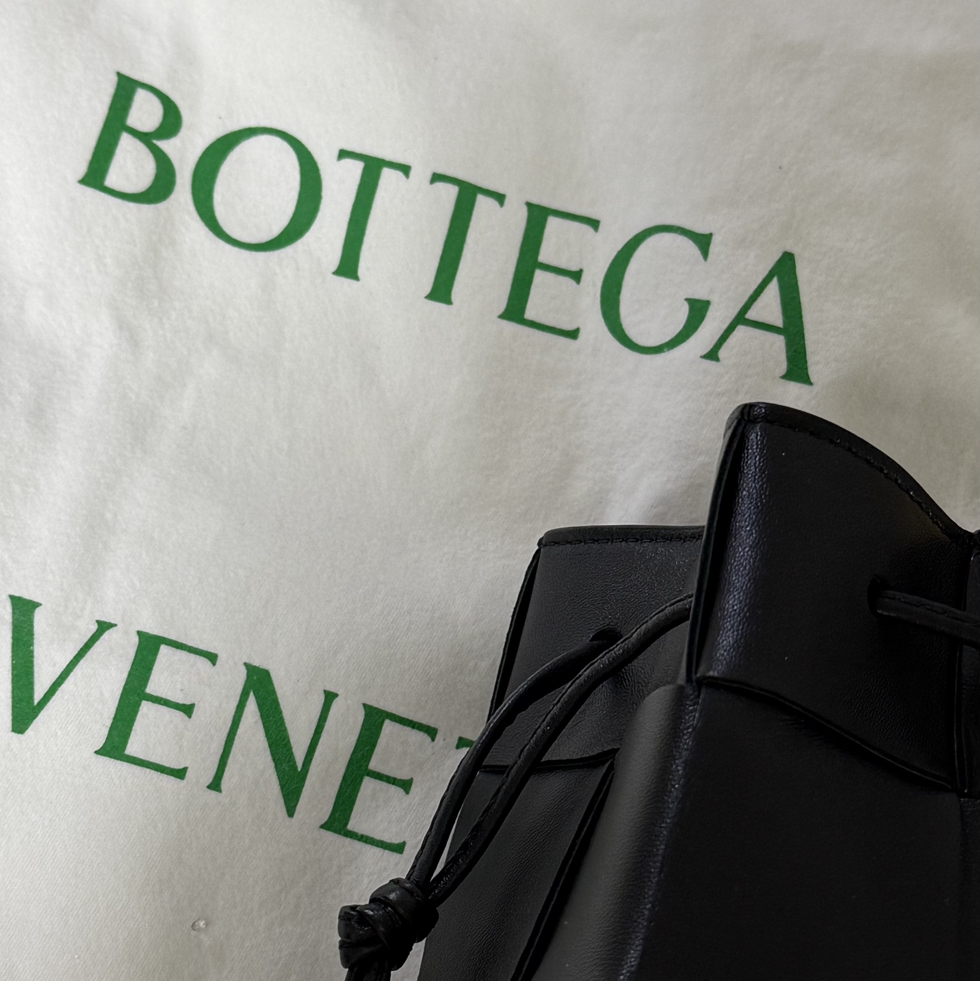 Bottega Veneta Mini Leather Cassette Bucket Bag Black 착용 스타일