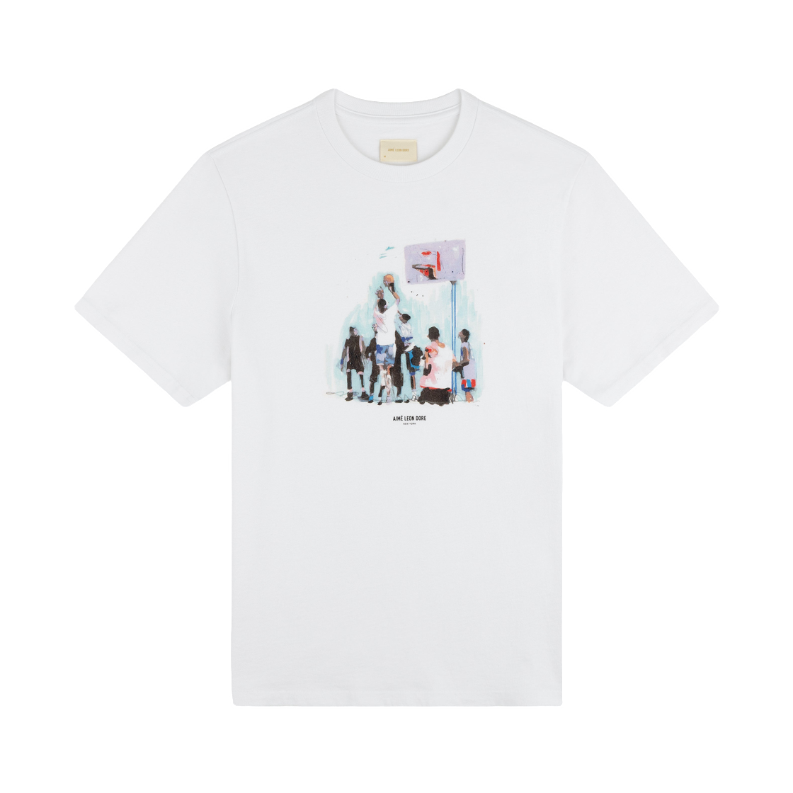 - Aime Leon Dore Mesaikos Hoops T-Shirt Bright White