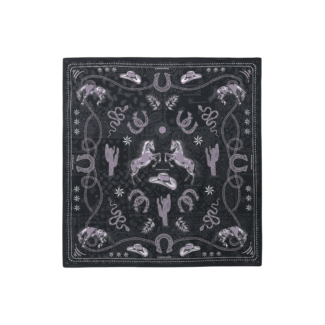 더바이닐하우스 TVH 웨스턴 패턴 반다나 블랙(Thevinylhouse TVH Western Pattern Bandana Black)