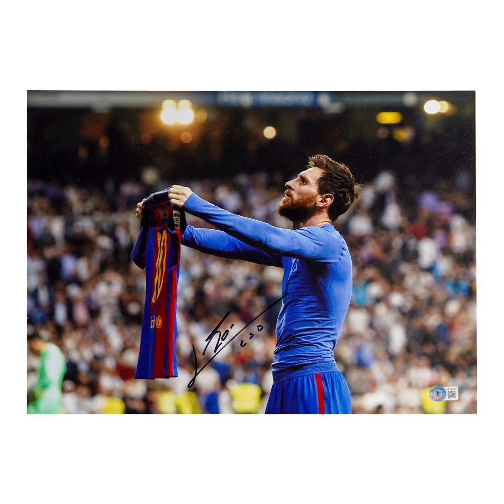 리오넬 메시 사인 축구 포토 프레임 #1 2017 바르셀로나(Lionel Messi Signed Soccer Photograph Print #1 Barcelona 2017)