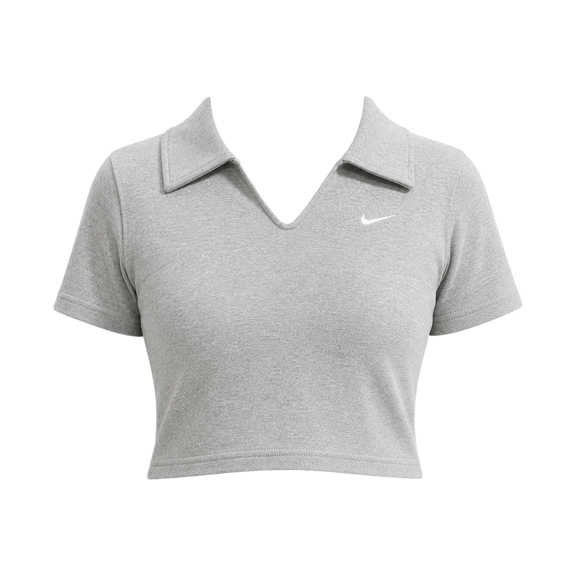 IO2730-012 (W) Nike NSW Tight Crop Polo Wolf Grey Heather (IO2730-012)
