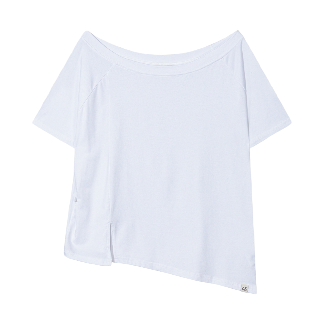 어글리쉐도우 언발란스 버튼 숄더 탑(화이트)(Uglyshadow Unbalance Button Shoulder Top(White))