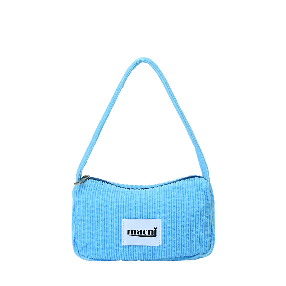 마크니 코듀로이 미니 파우치 숄더백 블루(MACNI Corduroy Mini Pouch Shoulder Bag Blue)