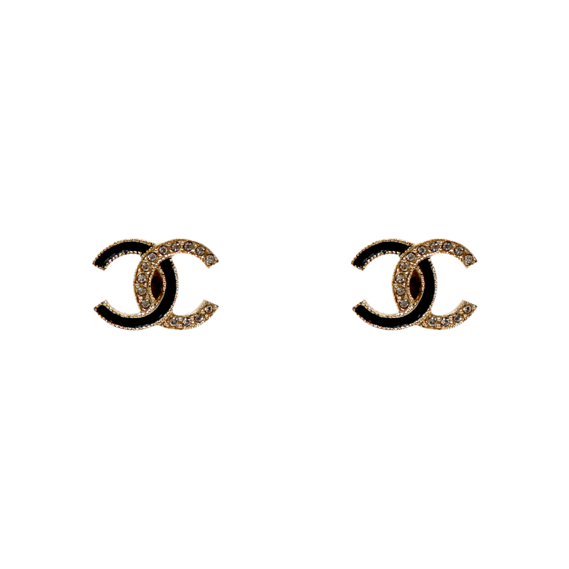 ITB56ISGCFND Chanel Black Cubic CC Earrings