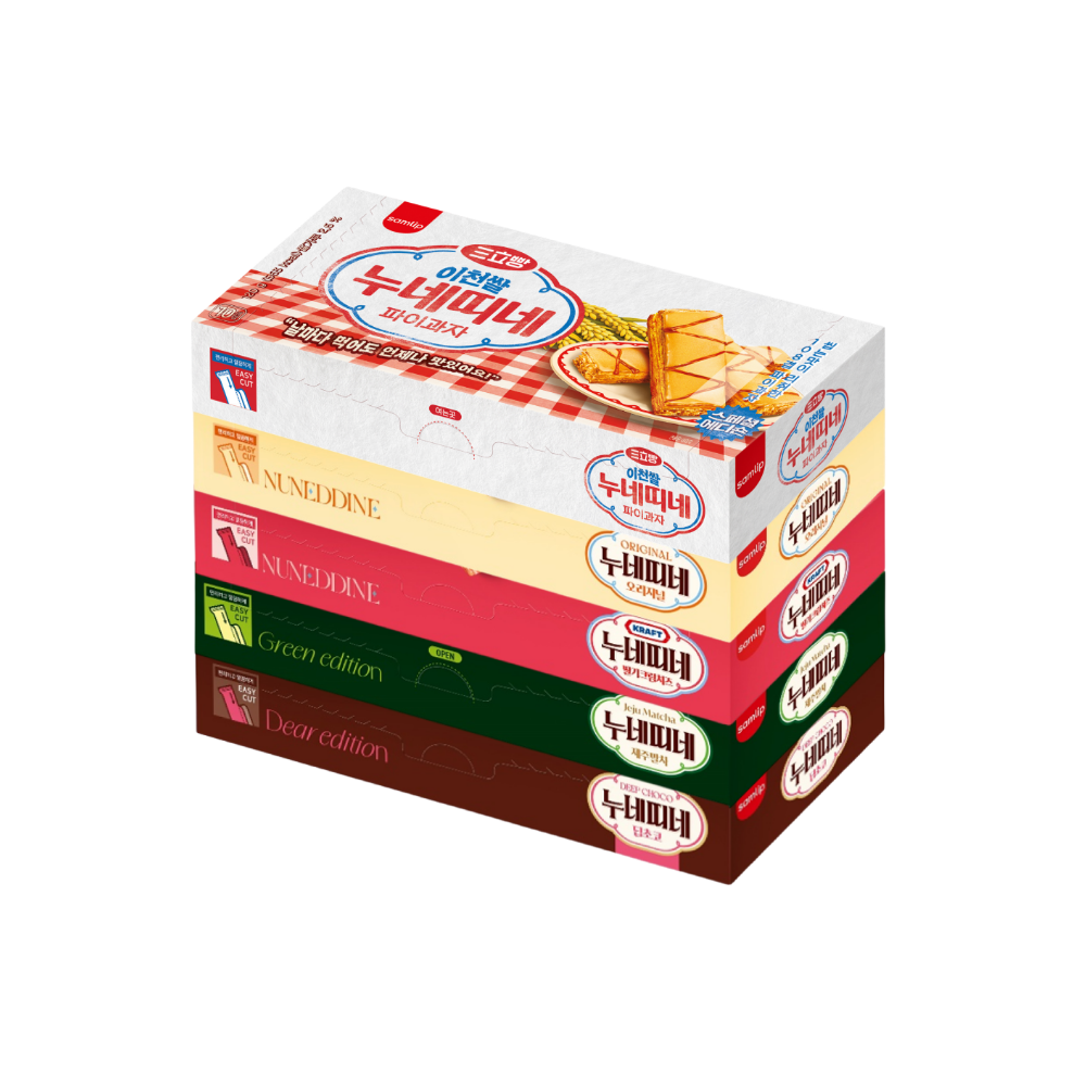 삼립 이색 누네띠네 5종 10입 6박스 (오리지널/이천쌀/초코/딸기/말차)(Samlip Unique Nuneetine 5 types 10 pieces 6 boxes (Original/Icheon rice/Chocolate/Strawberry/Matcha))