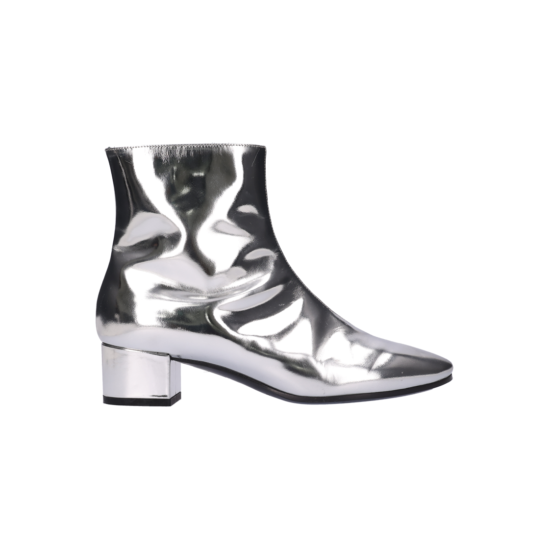 발렌시아가 500556 앵클부츠 레더 실버 메탈릭 38(Balenciaga 500556 Metallic Silver Leather Ankle Boots)
