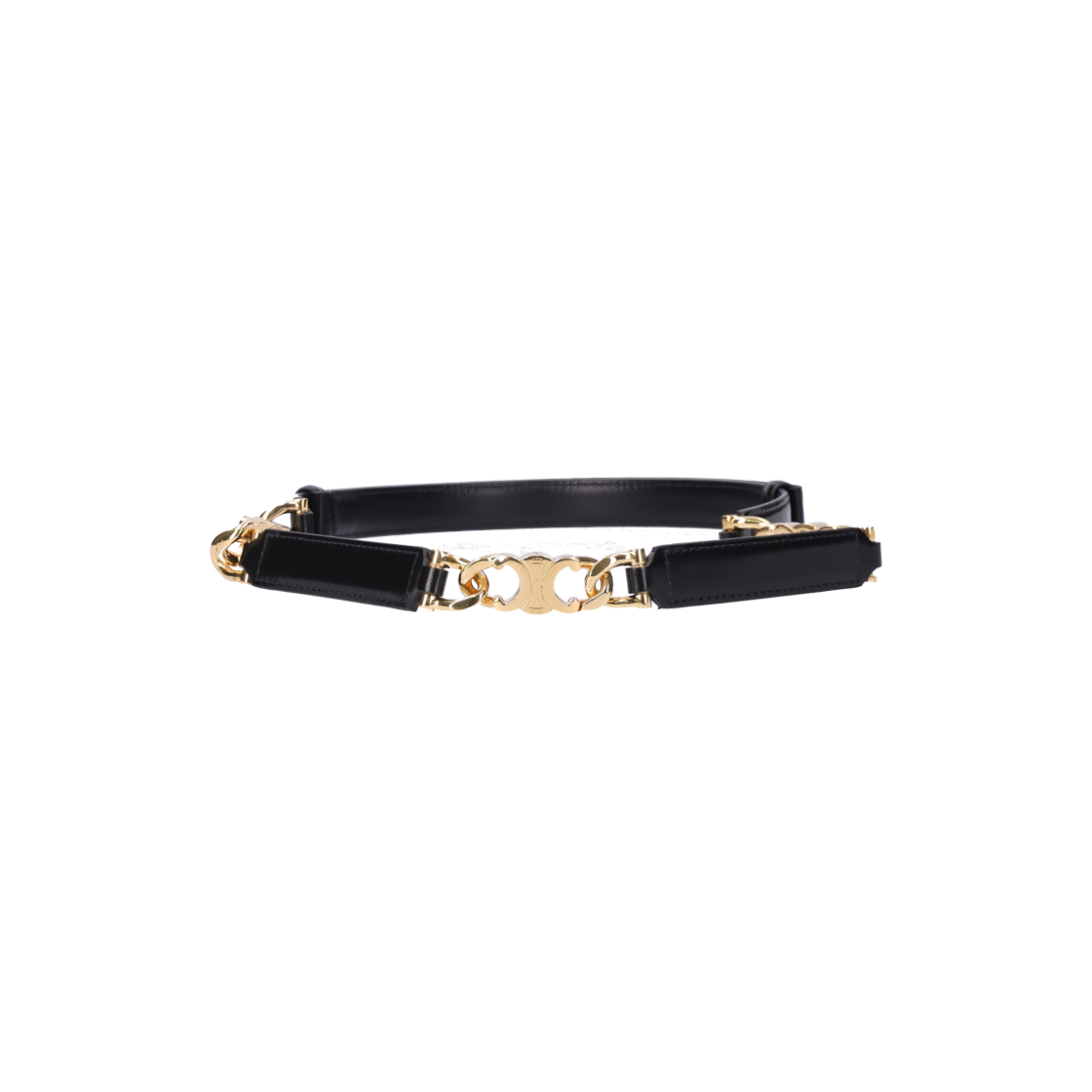 ITSG7S4LBWLR Celine Small Gourmet Triomphe Adjustable Belt in Black
