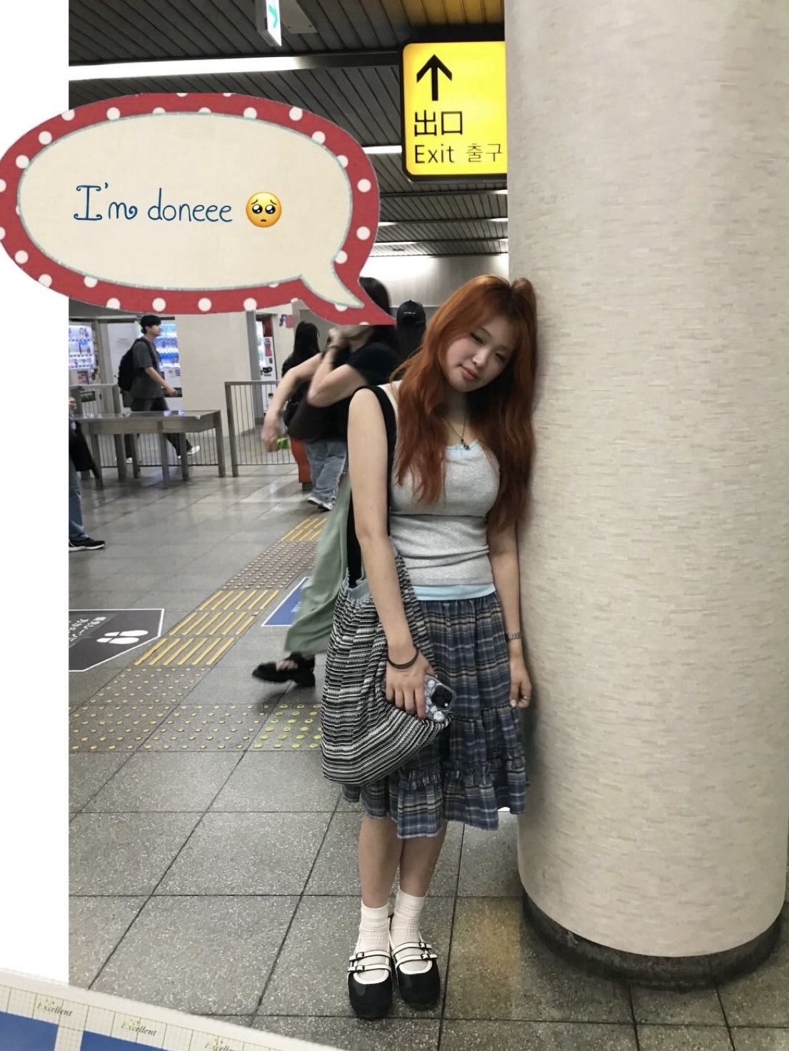 (W) Uniqlo Racer Back Bra Top Light Gray - JP 착용 스타일 - 5