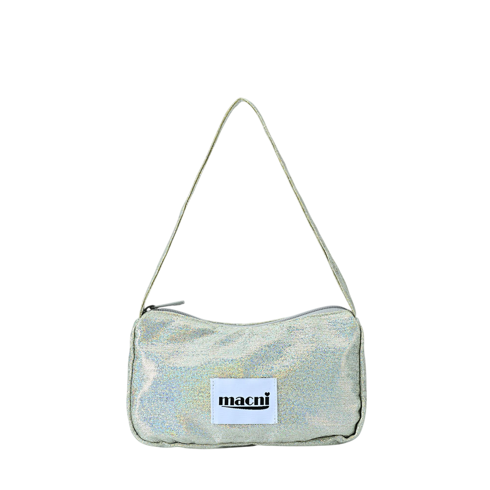 마크니 글리터 미니 파우치 숄더백 오로라 실버(MACNI Glitter Mini Pouch Shoulder Bag Aurora Silver)