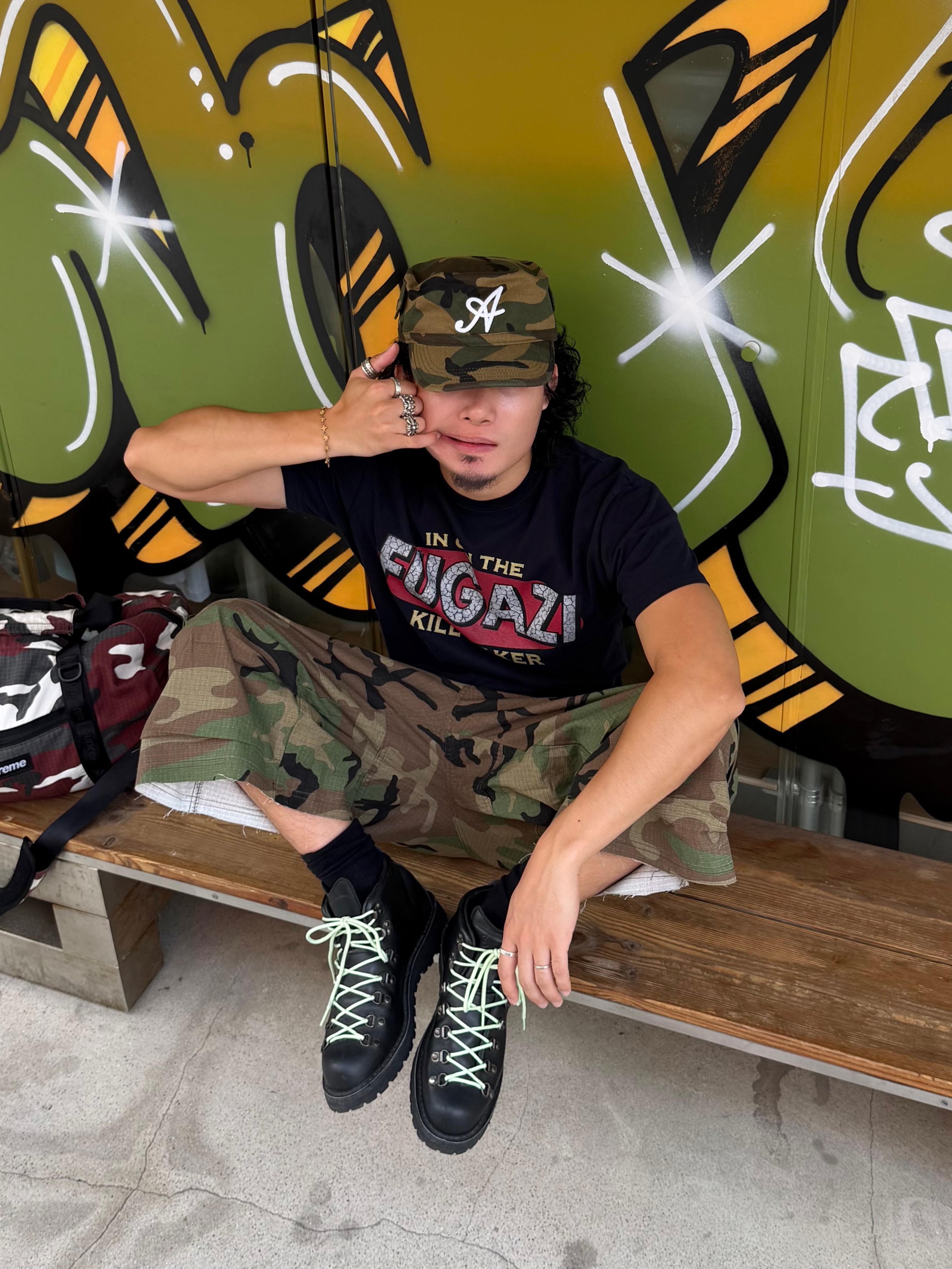 Supreme Duffle Bag Red Camo - 26SS 착용 스타일 - 4