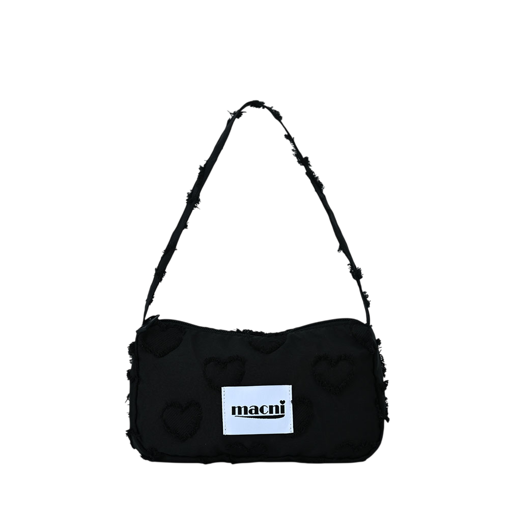 마크니 하트 미니 파우치 숄더백 블랙(MACNI Heart Mini Pouch Shoulder Bag Black)