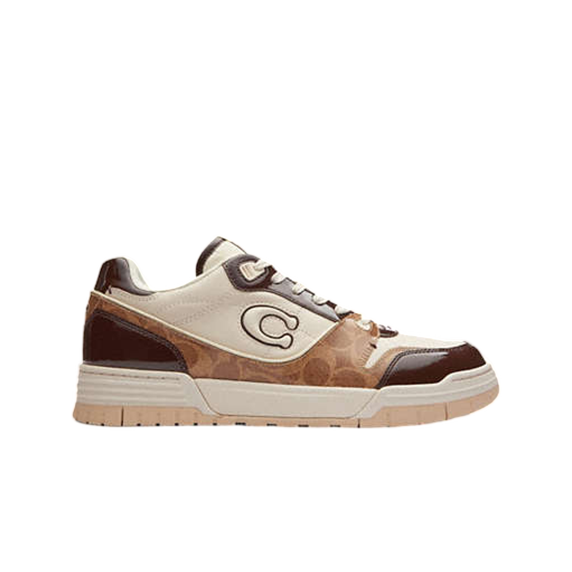 코치 소호 스니커즈 페이턴트 시그니쳐 브라운 메이플(Coach Soho Sneaker with Patent Signature Brown Maple) - 1