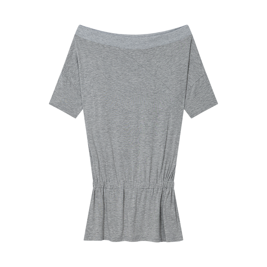 어글리쉐도우 드레이프 밴드 오프숄더(그레이)(Uglyshadow Drape Band Off-Shoulder Top(Grey)) - 1