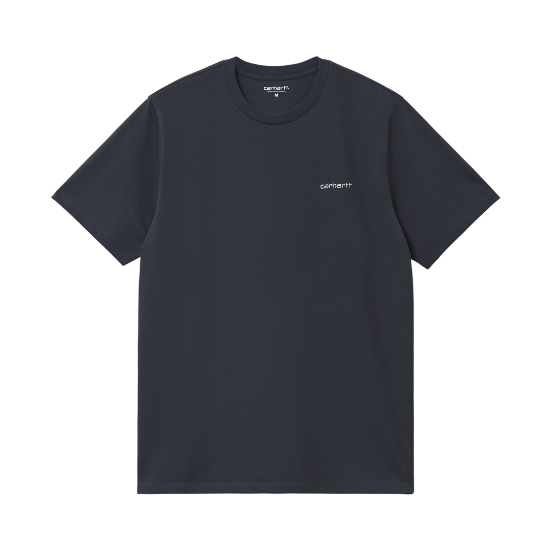 I030435-00B-XX Carhartt WIP S/S Script Embroidery T-Shirt Dark Navy White