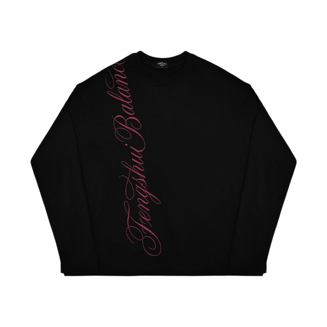 펑쉐이 자수 스크립트 롱슬리브 티셔츠 블랙(Fengshui Embroidered Script L/S T-Shirt Black)
