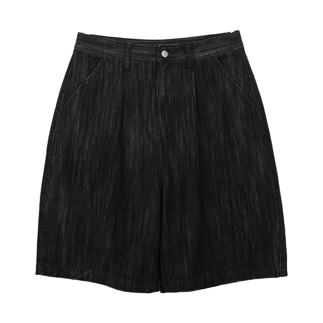 지크립 원턱 버뮤다 데님 반바지 빈티지블랙(GCLIP One Pleat Bermuda Denim Shorts Vintage Black)
