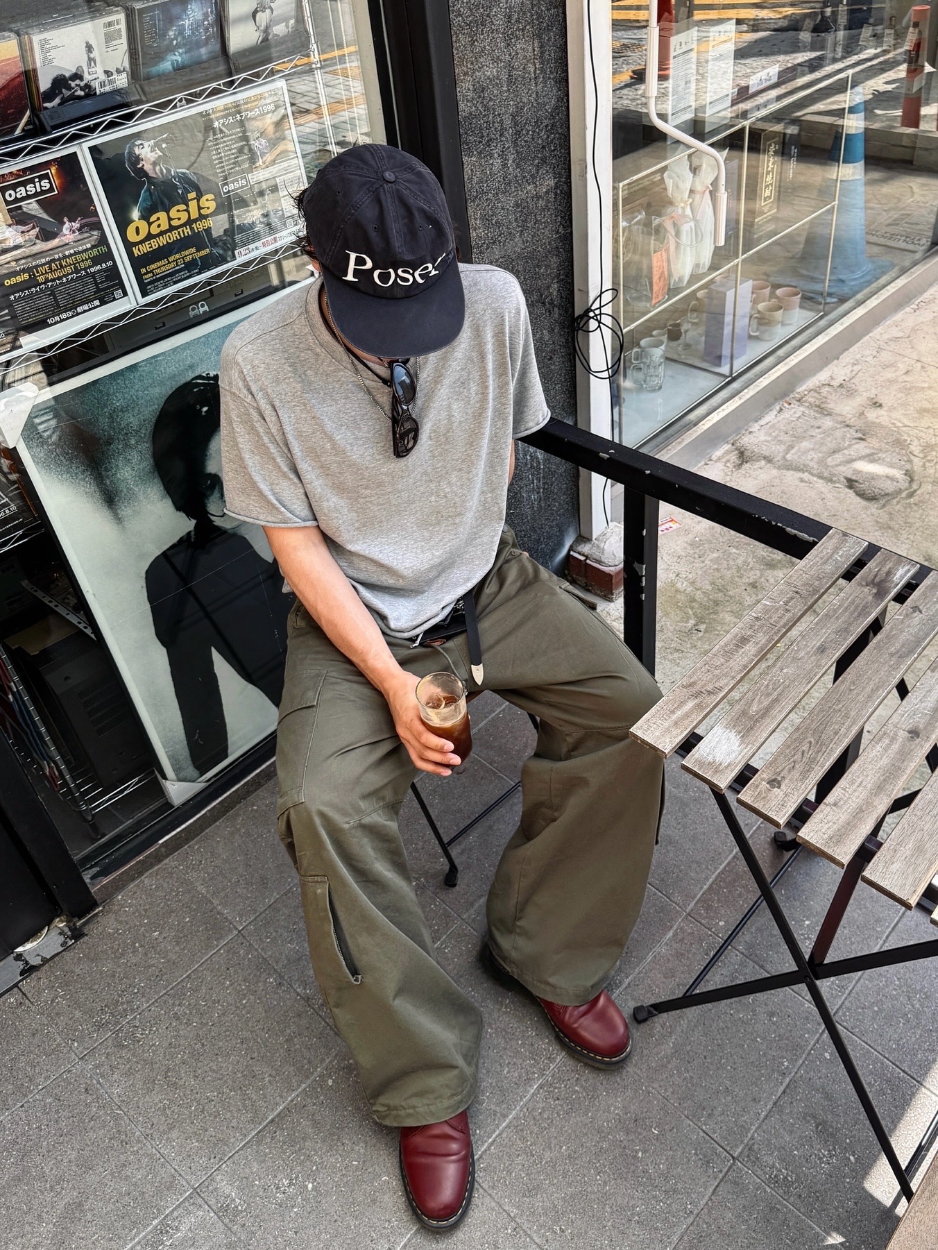Millo Archive Soft Uneck Semi Over Fit T-Shirts Melange Gray, Dr. Martens 1461 Smooth Leather Oxford Shoes Cherry Red 착용 스타일 - 1