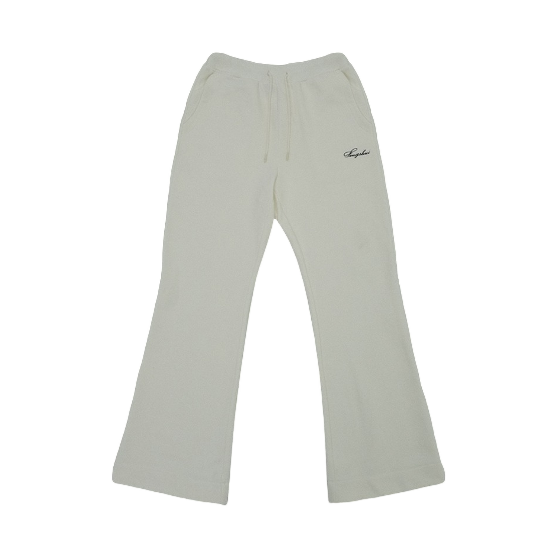 펑쉐이 스몰 로고 OG 와이드 플레어 스웨트팬츠 화이트 크림(Fengshui Small Logo OG Wide Flare Sweatpants White Cream)
