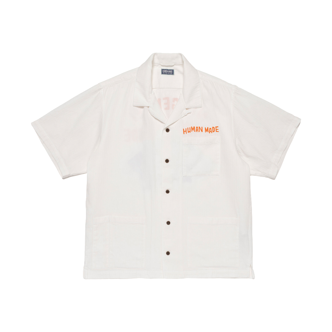 HM31SH038 Human Made Ningensei Wa Printed Shirt White