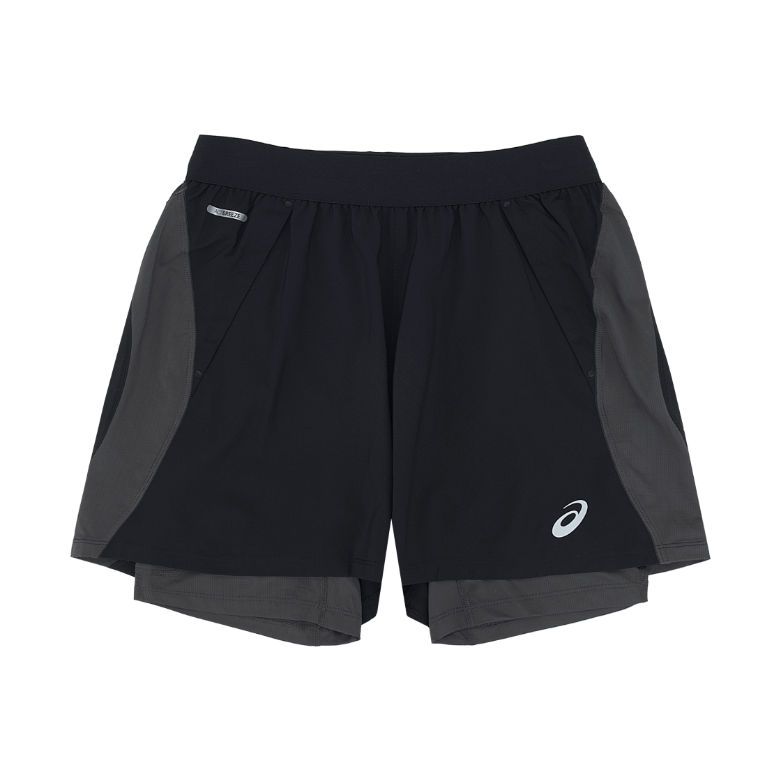 아식스 로드 2-N-1 5인치 쇼츠 퍼포먼스 블랙 그레이(Asics Road 2-N-1 5-Inch Shorts Performance Black Grey)