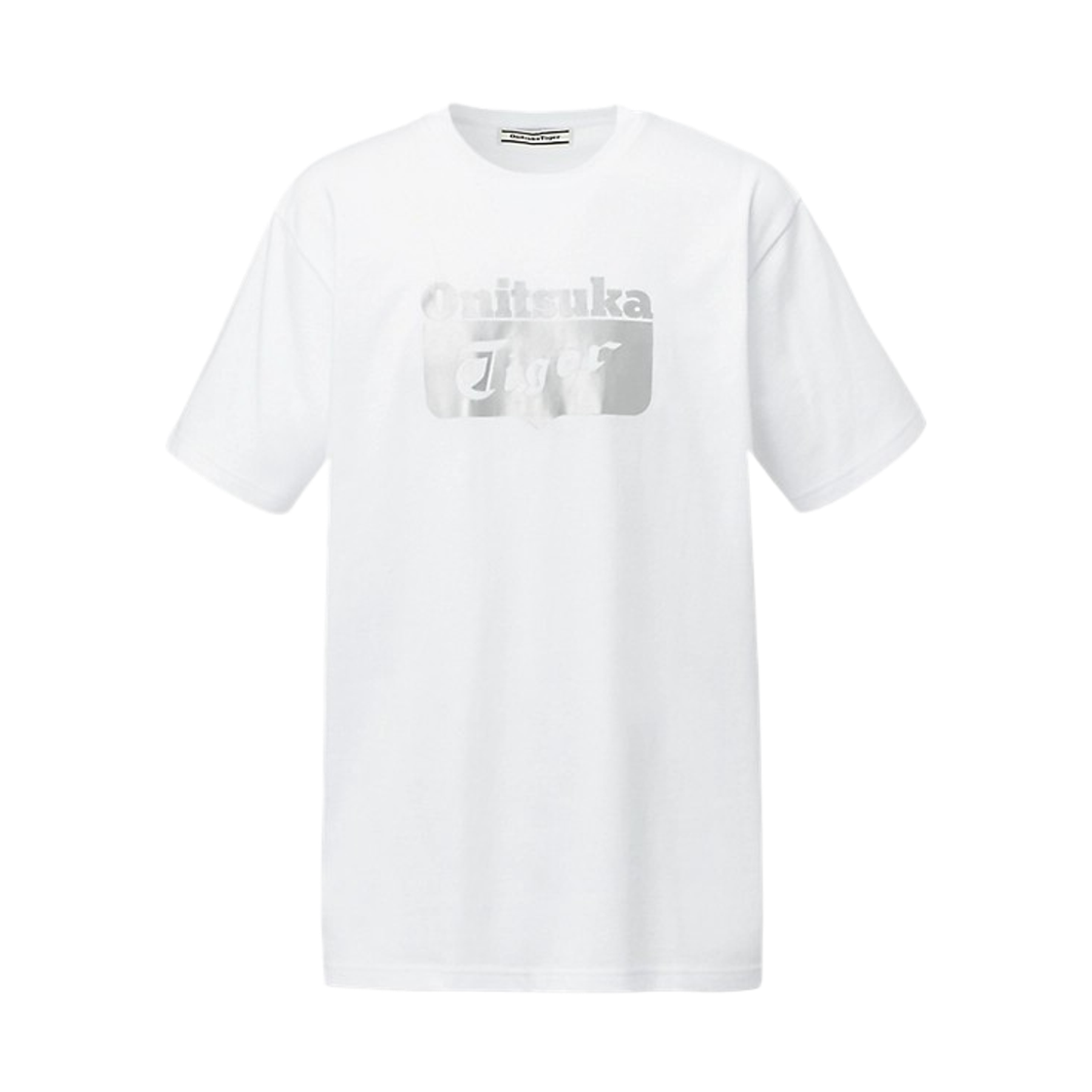 2183B174-102 Onitsuka Tiger Logo T-Shirt White Silver