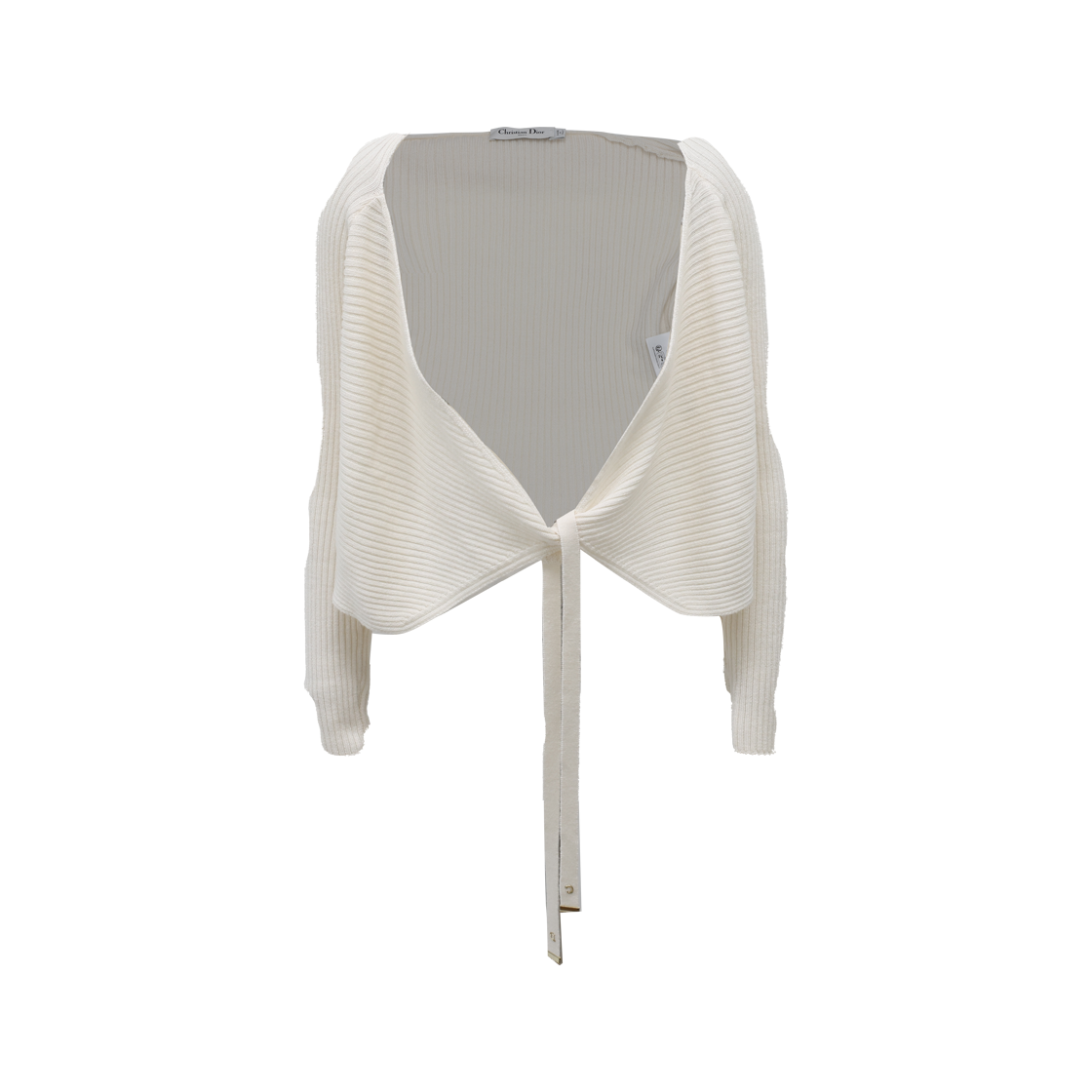IT4696IFCFB7 Dior Bee Embroidered Cardigan in Wool Ivory