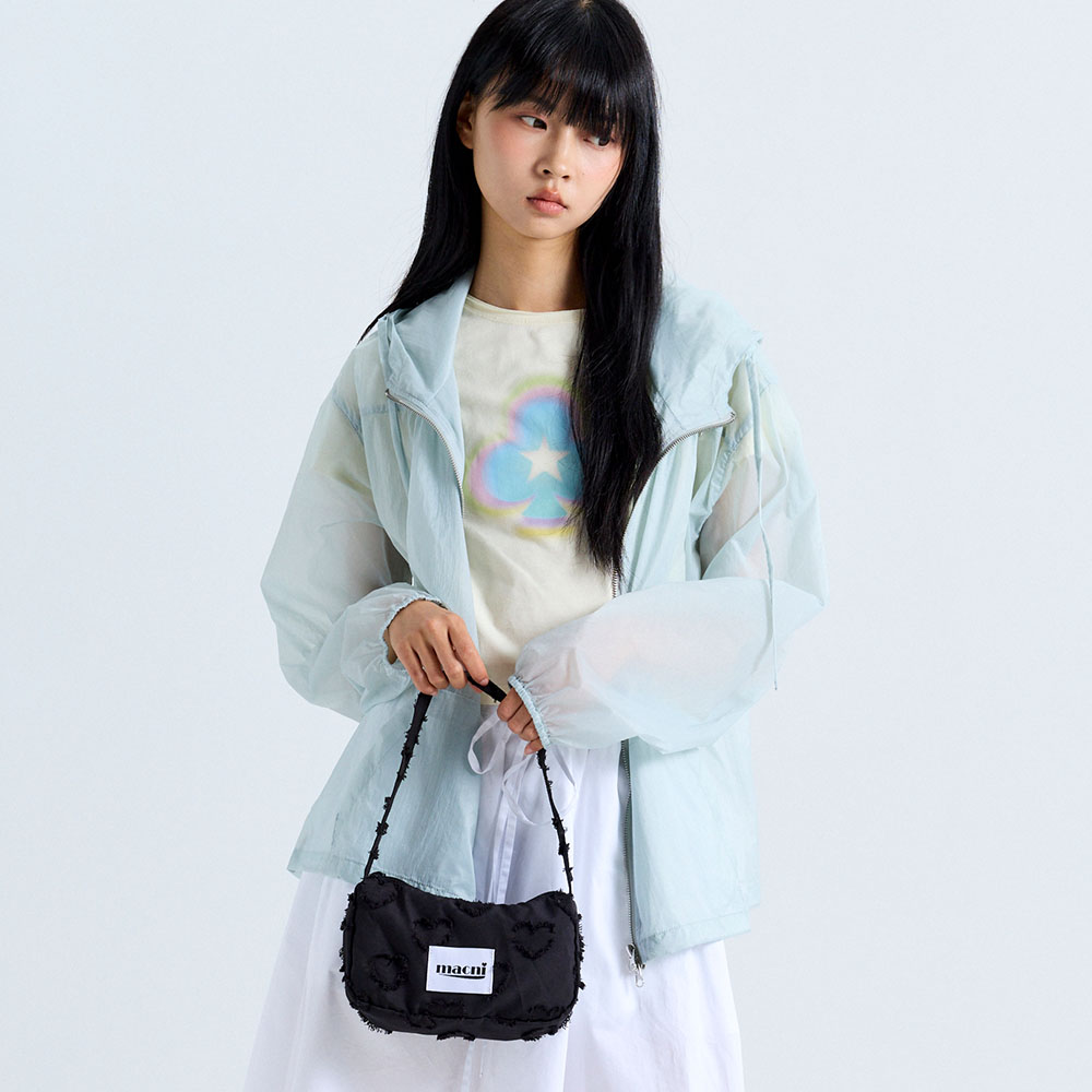 마크니 하트 미니 파우치 숄더백 블랙(MACNI Heart Mini Pouch Shoulder Bag Black) - 3