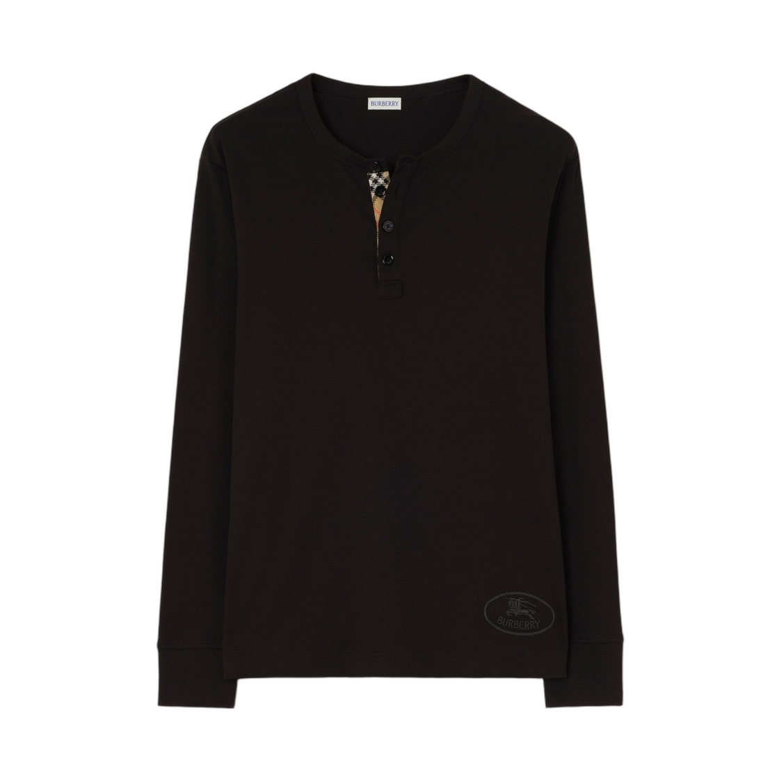 8123999 Burberry Long Sleeve Cotton Top Black