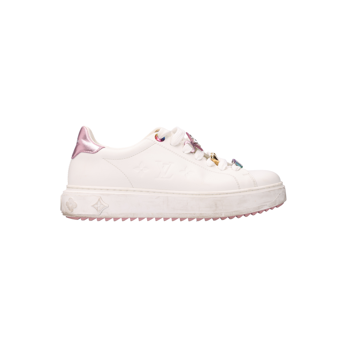 ITUMO2HU6QW3 Louis Vuitton Timeout Sneakers Leather White