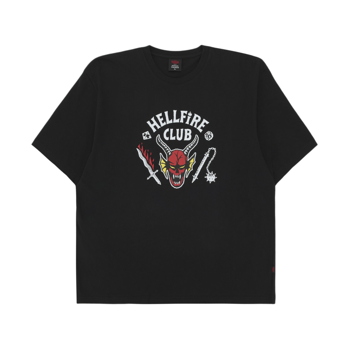 무신사 스탠다드 x 기묘한 이야기 헬파이어 클럽 티셔츠 1 블랙(Musinsa Standard x Stranger Things Hellfire Club T-Shirt 1 Black)
