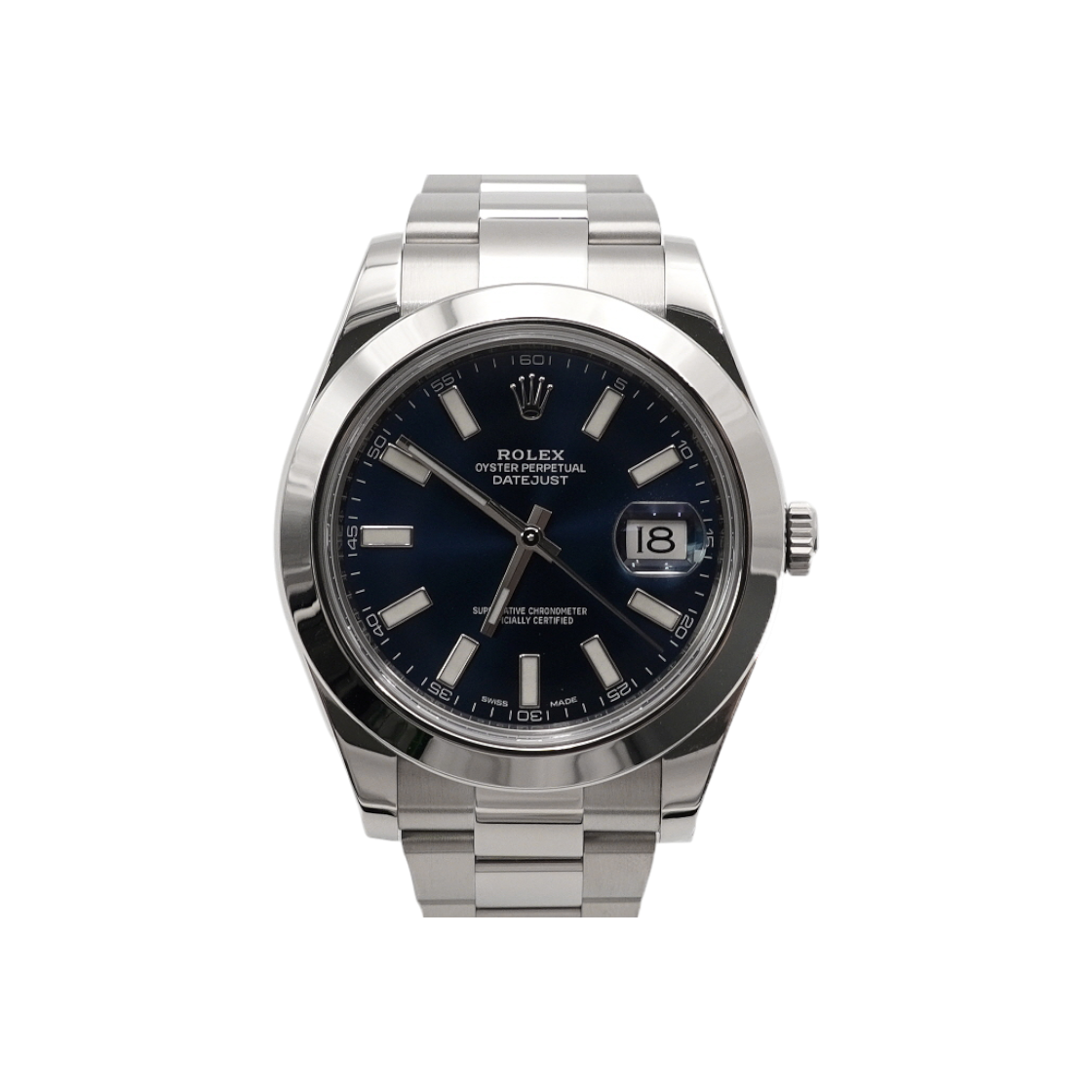 ITHO29W6QCTH Rolex Datejust Blue Dial Index Oyster Steel Watch AA64648