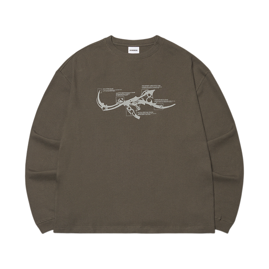 NMWF52LS01CHA NOMANUAL NM Rifle Waffle Long Sleeve Tee Charcoal