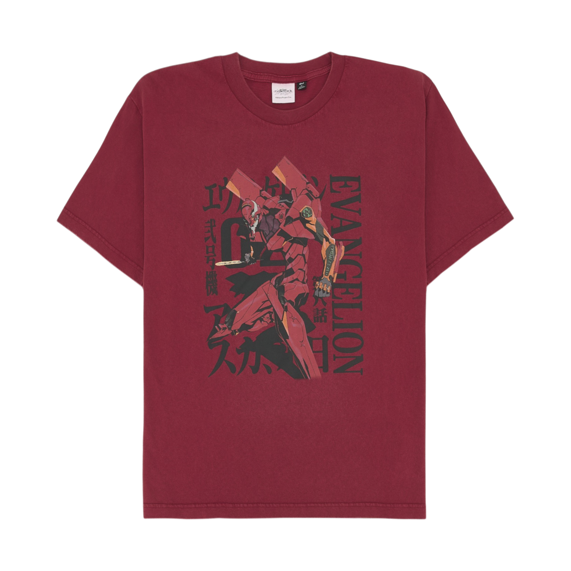 GU x 에반게리온 워시드 그래픽 티셔츠 레드(GU x Evangelion Washed Graphic T-Shirt Red)