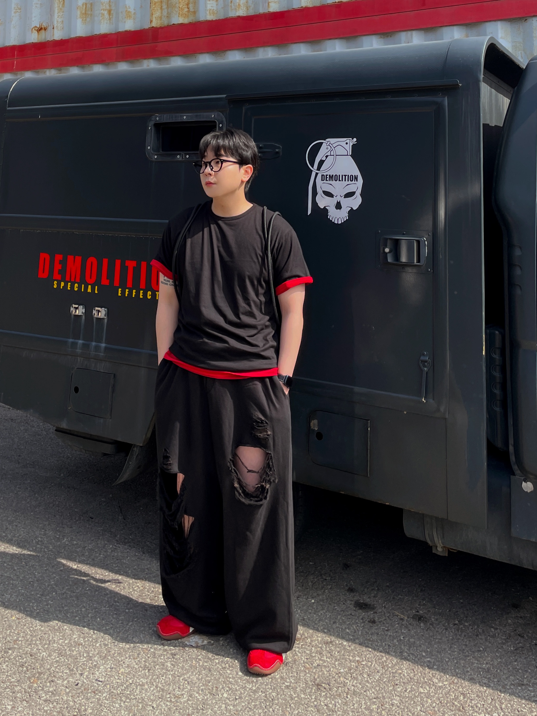 Treemingbird TMB String Backpack Black 착용 스타일 - 4