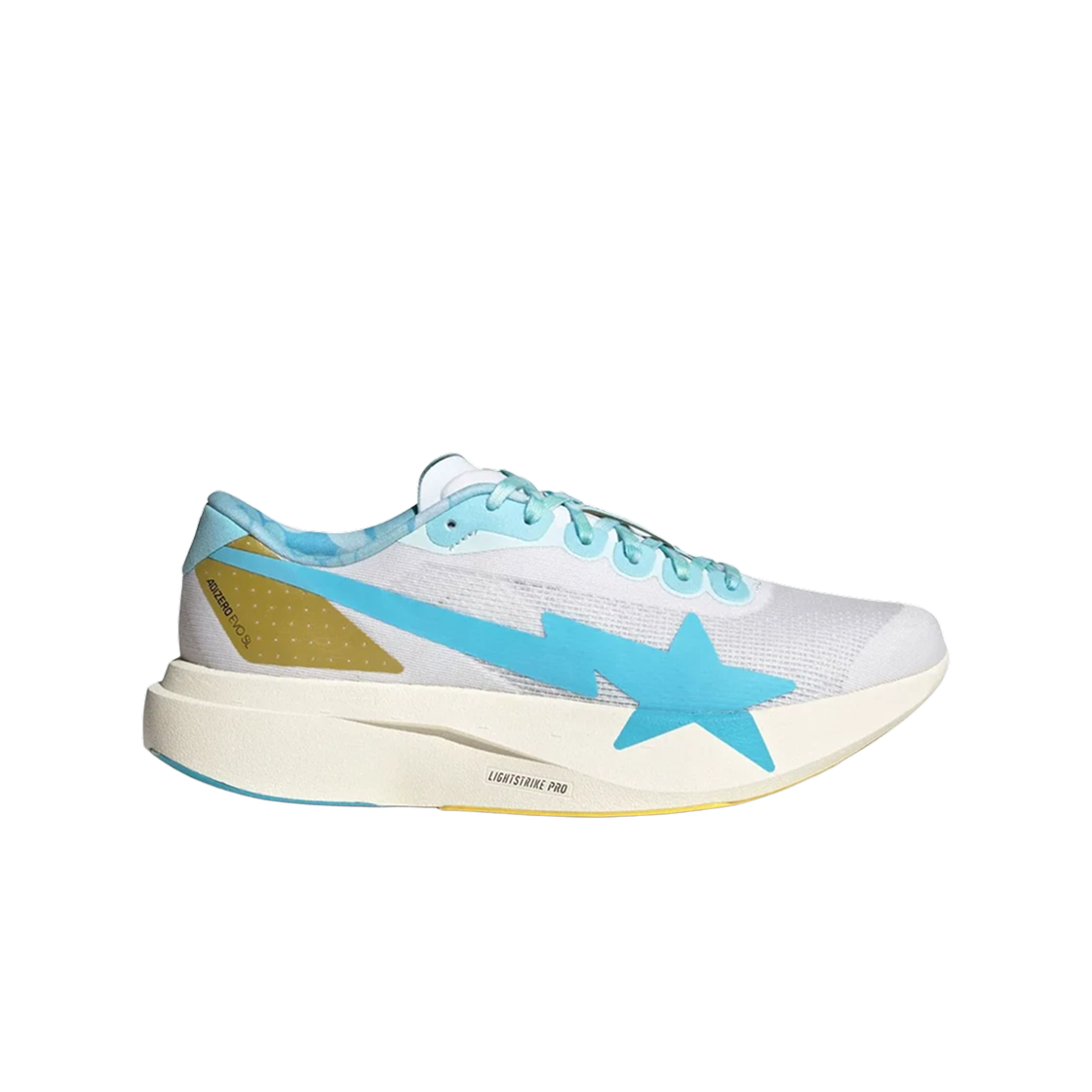 아디다스 x 베이프 아디제로 EVO SL 코어 화이트 메탈릭 골드(Adidas x BAPE Adizero EVO SL Core White Metallic Gold)