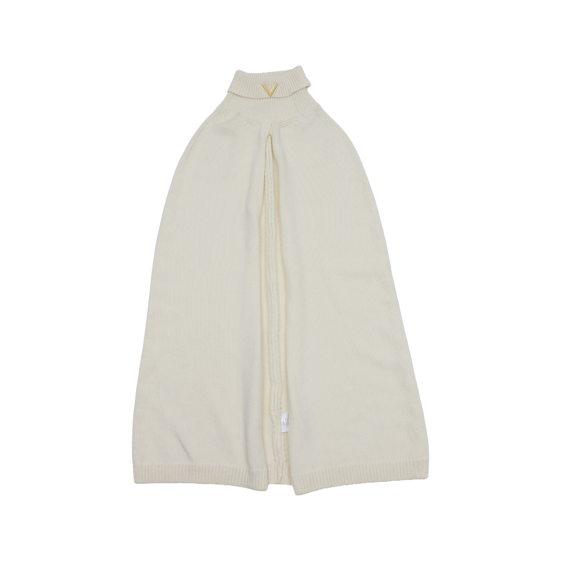 IT29KO3TN75H Valentino Blend Turtleneck Cape in Wool Cashmere Cream