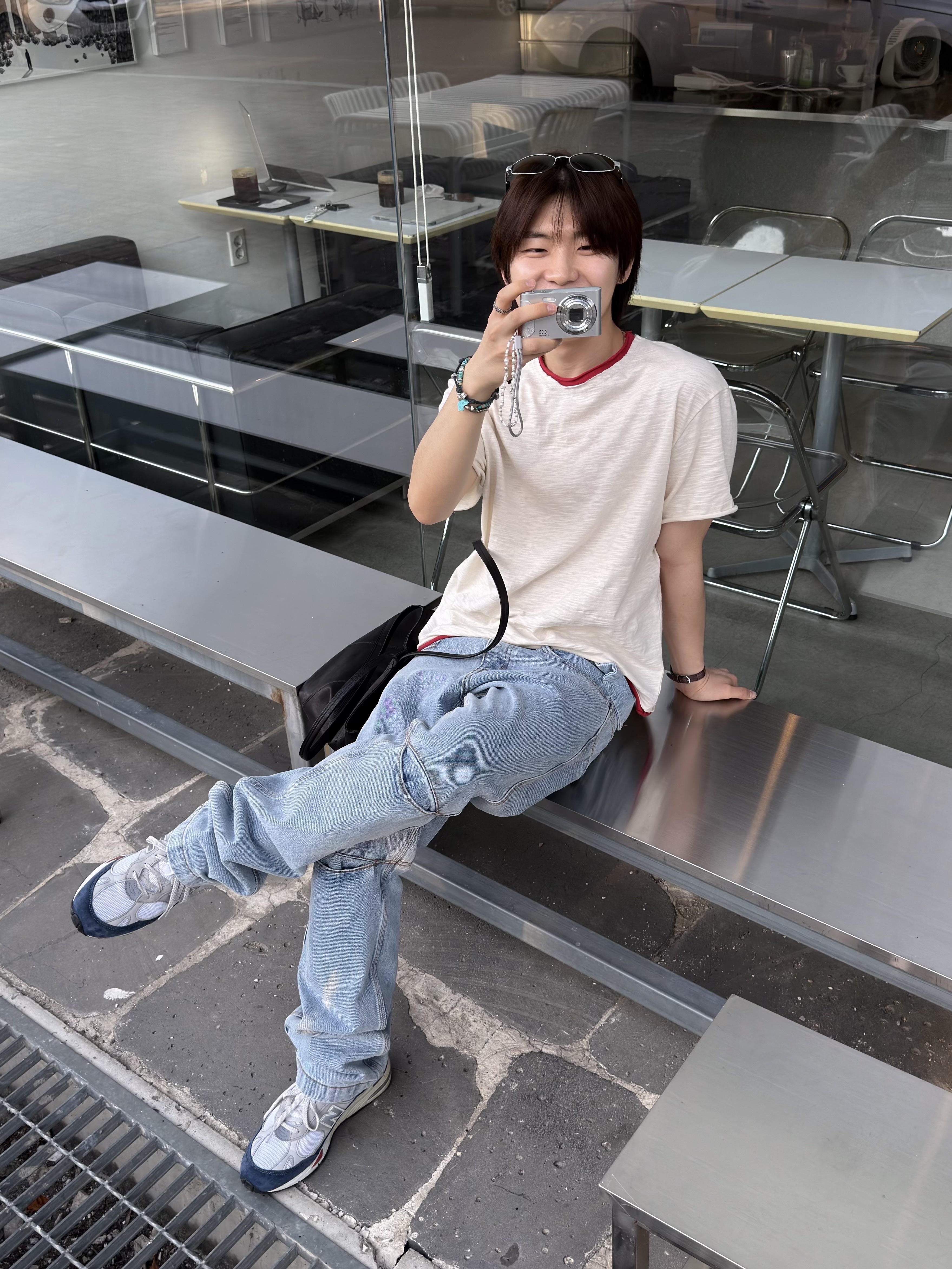 Plastic Product MPa Bag Pants Steel Blue 착용 스타일 - 4