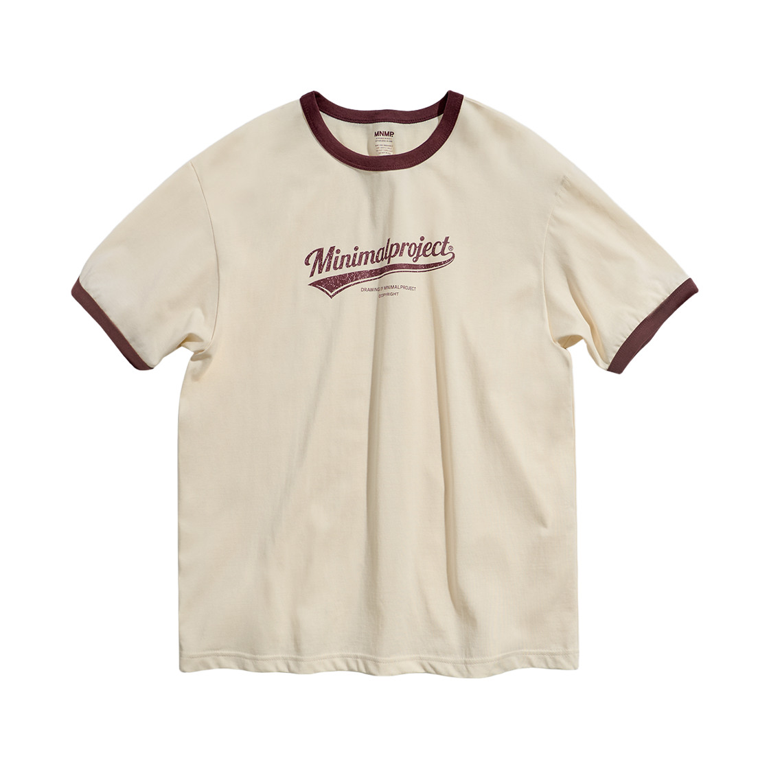 MST185IV MINIMALPROJECT Washed Drawing Ringer T-Shirt MST185 Ivory