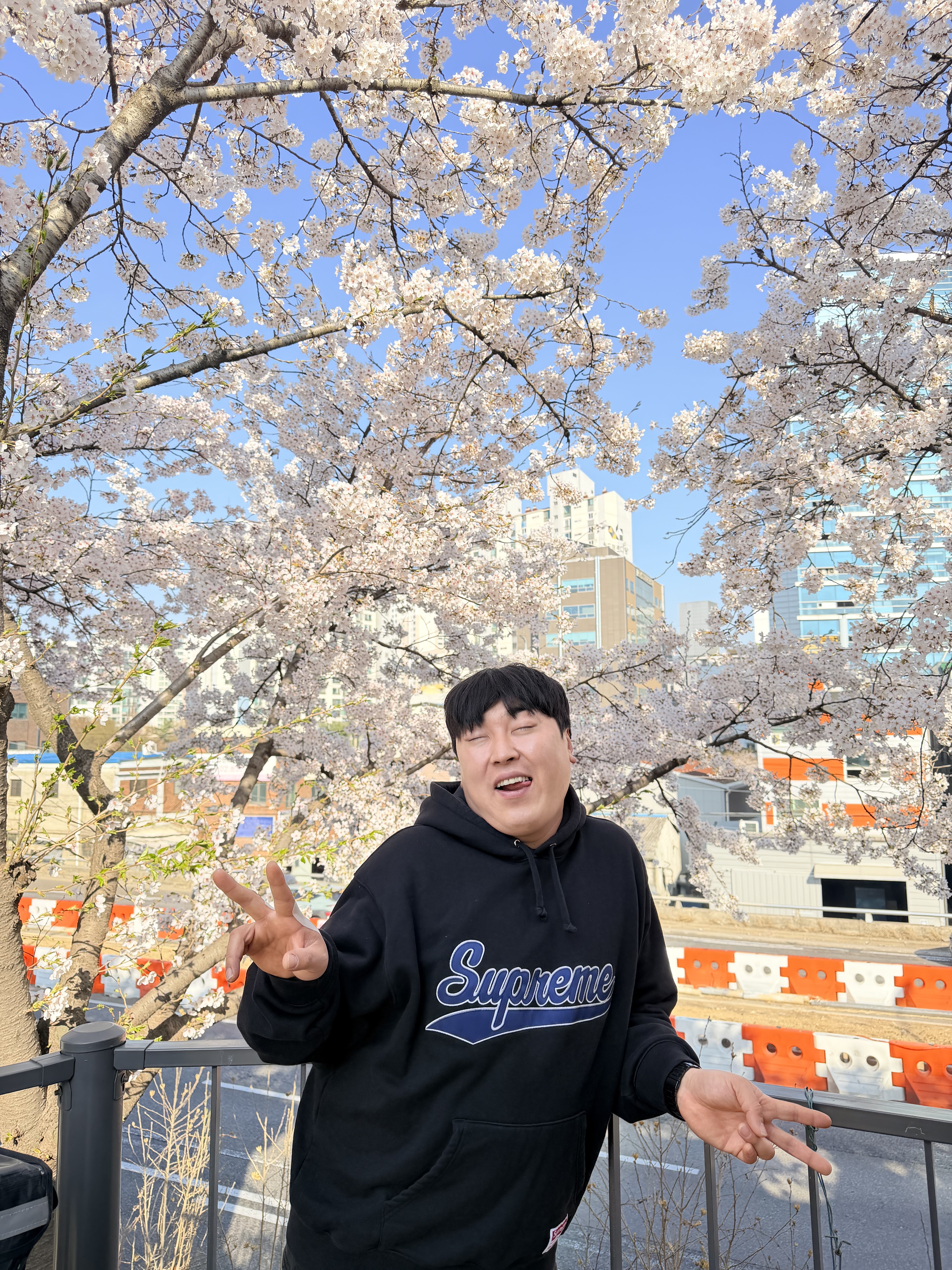 Supreme Mitchell & Ness NCAA Hooded Sweatshirt Black - 24FW 착용 스타일 - 2