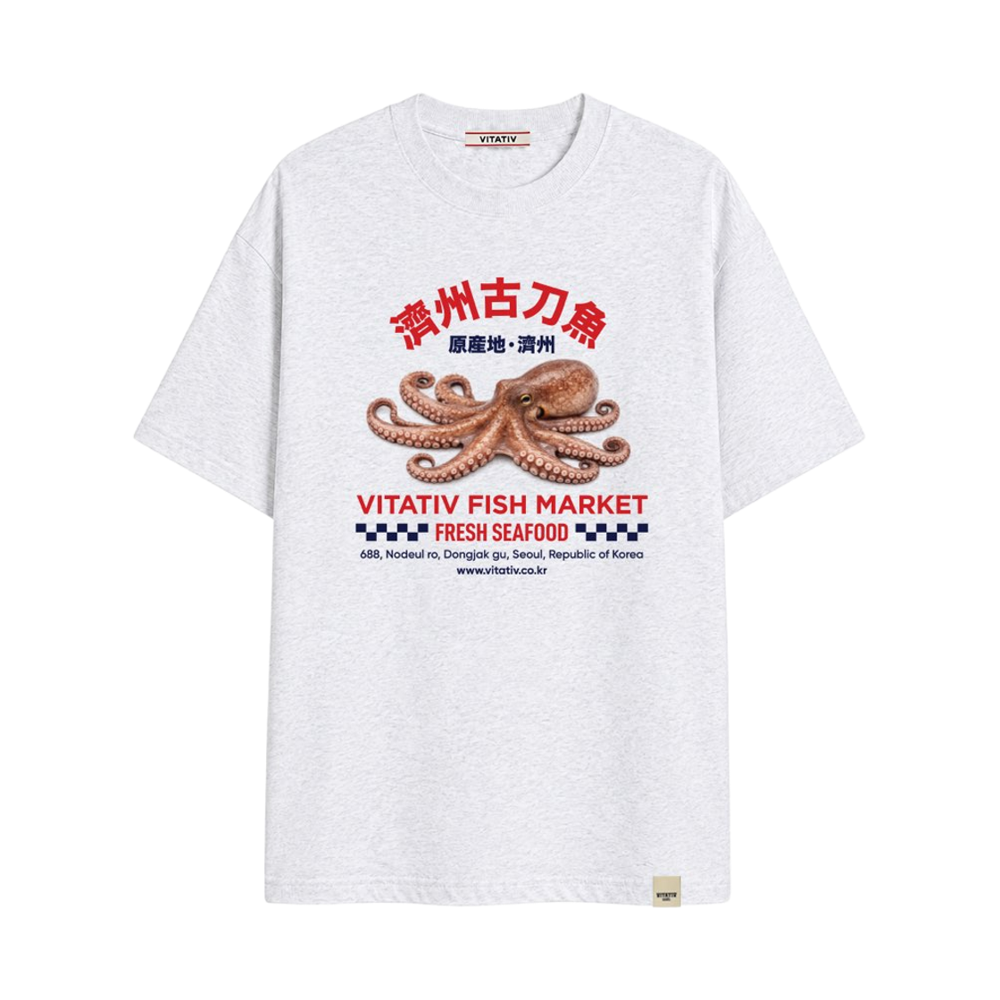 비타티브 문어 티 백메란지(VITATIV Octopus Tee Light Grey)
