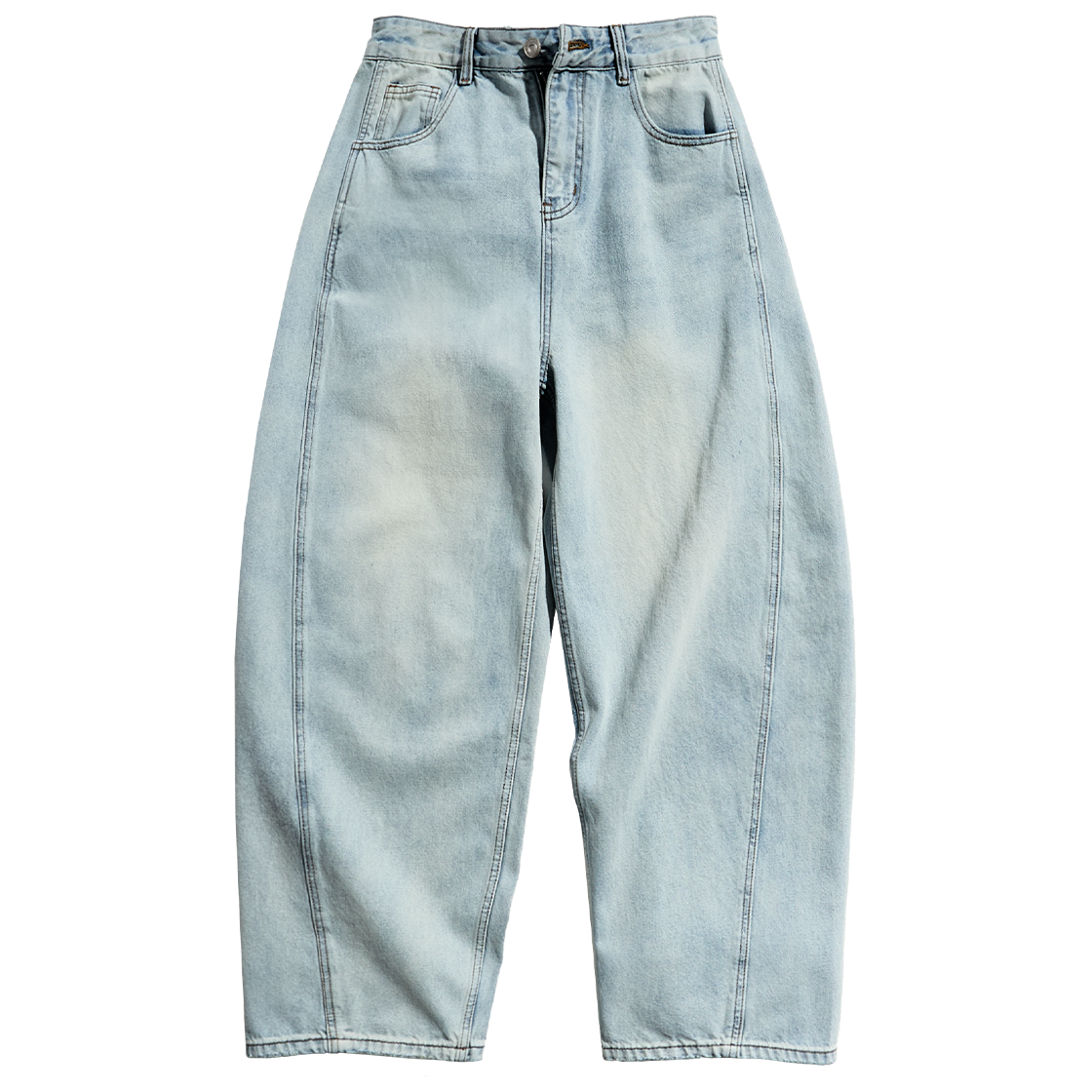 미니멀프로젝트 아크 스톤 워싱 커브드 데님 팬츠 MDP117 라이트 블루(MINIMALPROJECT Arc Stone Washing Curved Denim Pants MDP117 Lightblue)