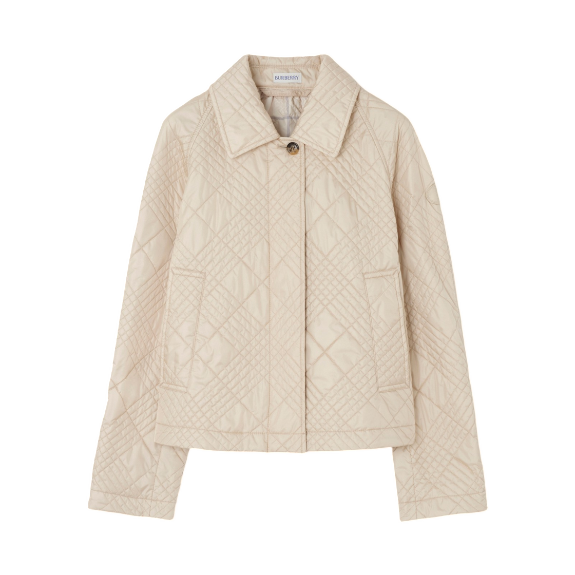 8123878 (W) Burberry Quilted Nylon Tiffield Jacket Stone Beige